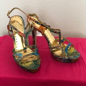 Multi Swirl Art Snake Heels